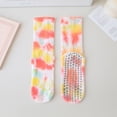 thumbnail image 2 of CUZIBR Socks For Women Tie Dye Yoga Pilates Grip Socks Women'S Fashion Casual Athletic Sports Crew Socks For Workout Gym And Casual Wear Breathable Lightweight Footwear,Pink,One Size, 2 of 3