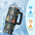 thumbnail image 4 of 30oz Snowflakes Tumbler with Lid and Straw, Stainless Steel Cup with Handle Red Bowknot Travel Coffee Mug, Christmas Presents, 4 of 5