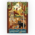 thumbnail image 2 of Sandpoint, Idaho, Forest Animals, Geometric (36x54 Giclee Gallery Art Print, Vivid Textured Wall Decor), 2 of 3