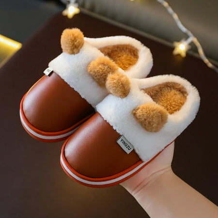 

Hunpta Kids Slippers Kids Children s Boys Girls Cartoon Plush Shoes Indoor Home Warm Cotton Slippers