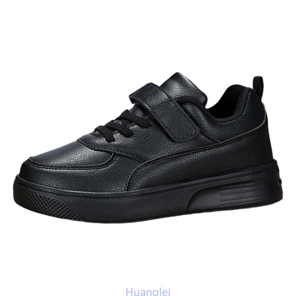 Huanglei Kids Sneakers Boys Girls Lightweight Non Sports Shoes For School Running Play Casual Athletic Footwear , Size 10.5 ,Black
