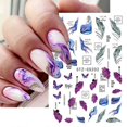 thumbnail image 1 of 6 pegatinas de mariposas de mármol para uñas, calcomanías autoadhesivas 3D de rayas de acuarela para manicura., 1 of 5