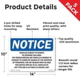 thumbnail image 2 of Vehicles Subject To Search By Entering This OSHA Notice Aluminum Sign 14 Inch x 10 Inch - 5 Pack, 2 of 8