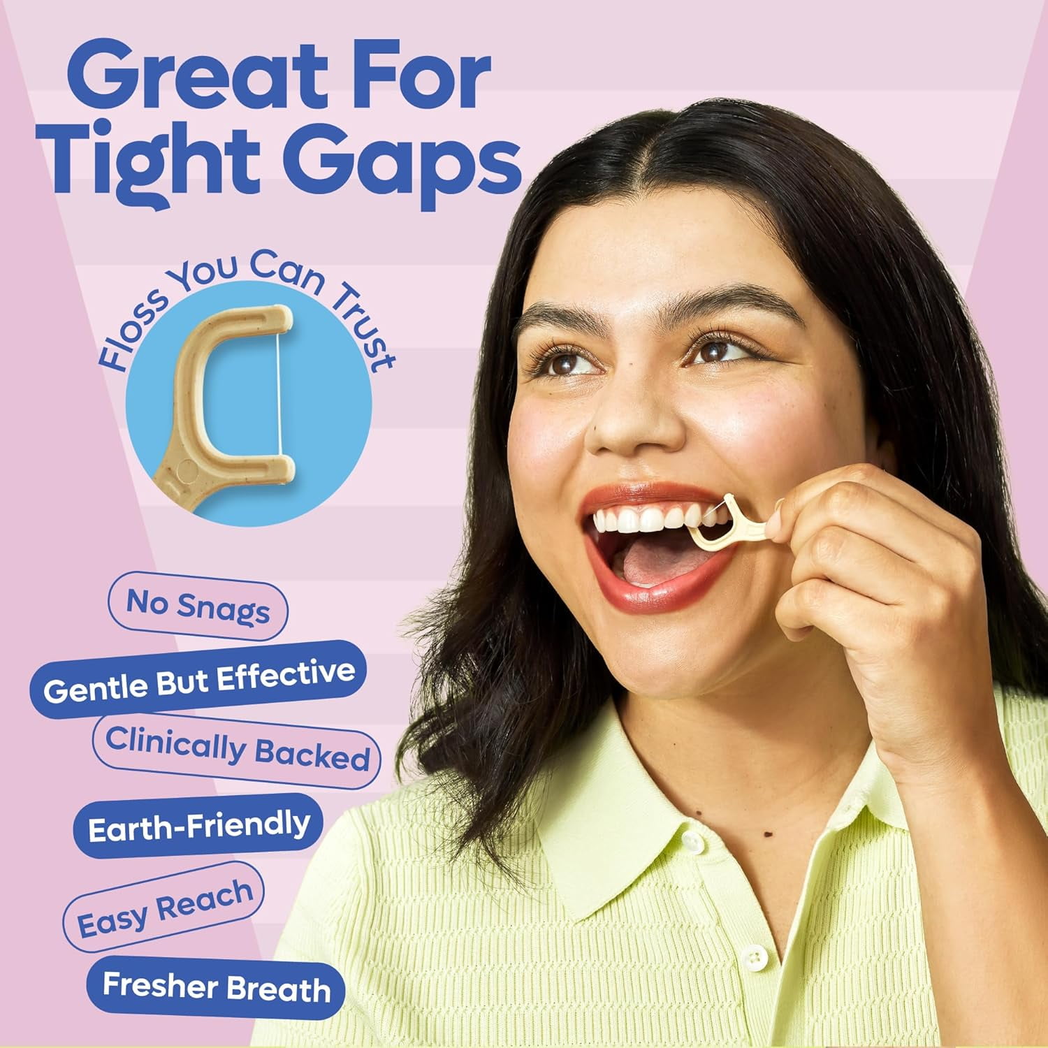 Eco-Friendly Dental Floss Picks (200ct) - Flossers Made With Straw Wheat Blend Strong Anti-Shred Thread For Tight Gaps Tooth Pick Stick Adults Soft on Gum & Teeth Vegan Unflavored