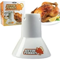 COOK'S CHOICE Sittin' Turkey Ceramic Beer Can Roaster & Steamer - Easily Infuse Marinades & BBQ Sauces for Flavorful Meat - XL Base Perfectly Cooks Up to an 18lb Turkey for Parties or Everyday Meals