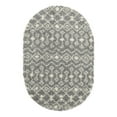 thumbnail image 6 of Unique Loom Moroccan Trellis Shag Collection Area Rug - Meknes (4' 1" x 6' 1" Oval Gray/Ivory), 6 of 6