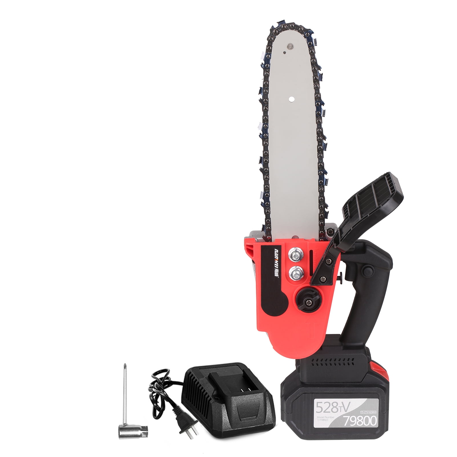 21V Brushless Cordless Chain Saw 6Ah Battery Fast Included AutoTension 10Inch Powerful