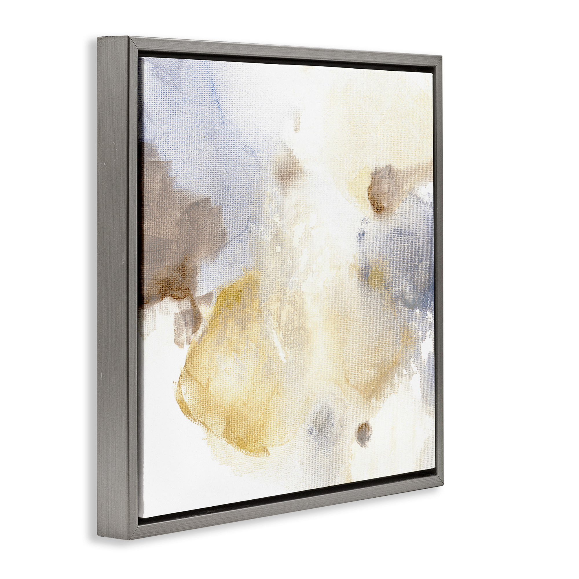 Stupell Industries Subtle Cloudy Abstract Abstract Painting Gray Floater Framed Canvas Art Print Wall Art, 25 x 25