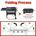 thumbnail image 4 of BESTFIRE Foldable Flat Top Grill-3 Burner, 35" Outdoor GriddlePropane Griddle with Two Foldable Shelves, Flat Grills Outdoor-45,000 BTU,Black, 4 of 7