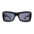 thumbnail image 2 of Runway XXL Oversized Wrap Around Exaggerated Sport Sunglasses All Black, 2 of 4