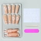 thumbnail image 4 of Uñas largas tipo ataúd, uñas con flores, uñas postizas, uñas bonitas con cobertura total, puntas de uñas acrílicas para mujeres y niñas, 24 unidades, 4 of 8