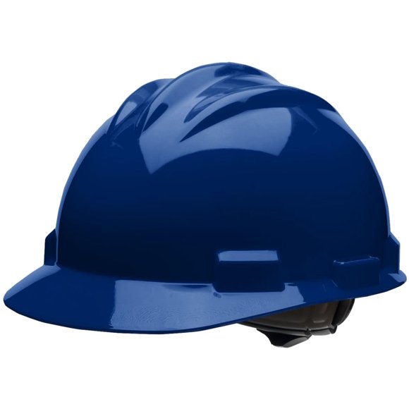 Casco de seguridad Bullard S61 de ala completa con ajuste de matraca de 4 puntos, azul marino