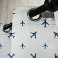 thumbnail image 4 of Ambesonne Airplane Grommet Curtain, Travel Stripes, 50" x 63", Petrol Blue Black White, 4 of 6