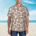 thumbnail image 2 of Fotbe brown sloth family Pattern Hawaiian Shirt for Men Unisex Summer Beach Casual Short Sleeve Cotton Linen Button Down Shirts,Large, 2 of 7