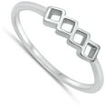 thumbnail image 4 of Geometric Squares Ring .925 Sterling Silver Band Jewelry Female Male Unisex Size 8, 4 of 4