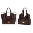 thumbnail image 5 of Wrangler Tote Bag for Women Vegan Leather Large Shoulder Purse, Coffee, 5 of 8