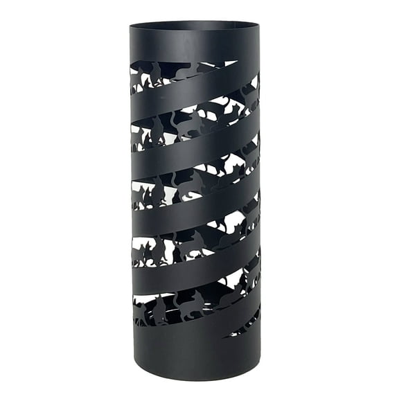 Mango Steam Cat Spiral Metal Umbrella Stand, Black Powder Coated