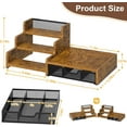 thumbnail image 6 of Coffee Station Organizer with K Cup Holder, 28 Pod Capacity,3-Tier Syrup Rack with Coffee Pod Holder Drawer, Coffee Bar organizer Countertop for Accessories,Rustic Brown, 6 of 7