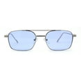 thumbnail image 1 of Mens Double Bridge Rectangle Metal Rim Pimp Shade Silver Blue, 1 of 4