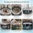 thumbnail image 4 of Portable Cat Playpen for Indoor Enclosed: Foldable Pet Playpen for Cat Small Dog Indoor Outdoor with Zipper Top Cover - Pop Up Puppy Kitten Tent Crates Cage Kennel with Carrying Case (Blue/White), 4 of 9