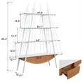 thumbnail image 3 of Tcbosik 4-Tier Bookshelf, Sailboat-Shaped Bookcase with Drawer, Display Storage Rack with Metal Frame for Home Office, Living Room, Bedroom, White, 3 of 9