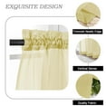 thumbnail image 6 of Patin Yellow Sheer Curtains Valances for Windows 14 Inch Length 2 Pcs, Voile Solid Color Short Kitchen Curtain, Home Decor Drapes with Rod Pockets for Cafe Bedroom Basement, Each Panel 42" W x 14" L, 6 of 9