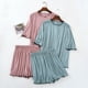 thumbnail image 3 of Pijama de manga tres cuartos para Mujer, traje de pantalón corto, ropa de casa, ropa de dormir informal, conjunto de verano, 3 of 5