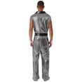 thumbnail image 5 of TiaoBug Men's Retro 70s Outfit Disco Dance Jumpsuit Sleeveless Shiny Metallic V-Neck Bodysuit Clubwear Silver L, 5 of 7