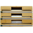 thumbnail image 2 of HELIA Bamboo Kitchen Wrap Organizer | Wall Mounting Solid Bamboo Foil and Plastic Wrap Dispenser with Sliding Cutters | Aluminum Foil and Plastic Wrap Dispenser with Cutter, 2 of 7