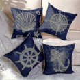 thumbnail image 3 of Set Of 4 Compass Navigation Marine Style Decorative Sofa Cushion Cover Geometric Pattern(45 X 45 Cm), 3 of 5