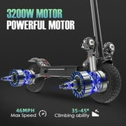 SMATEIGHT Foldable Adults Electric Scooter, 60V 3200W E-scooter Dual Motors, 45MPH & 50Miles, 10 All-terrain Tires Dual Disc Brake, Full Suspension