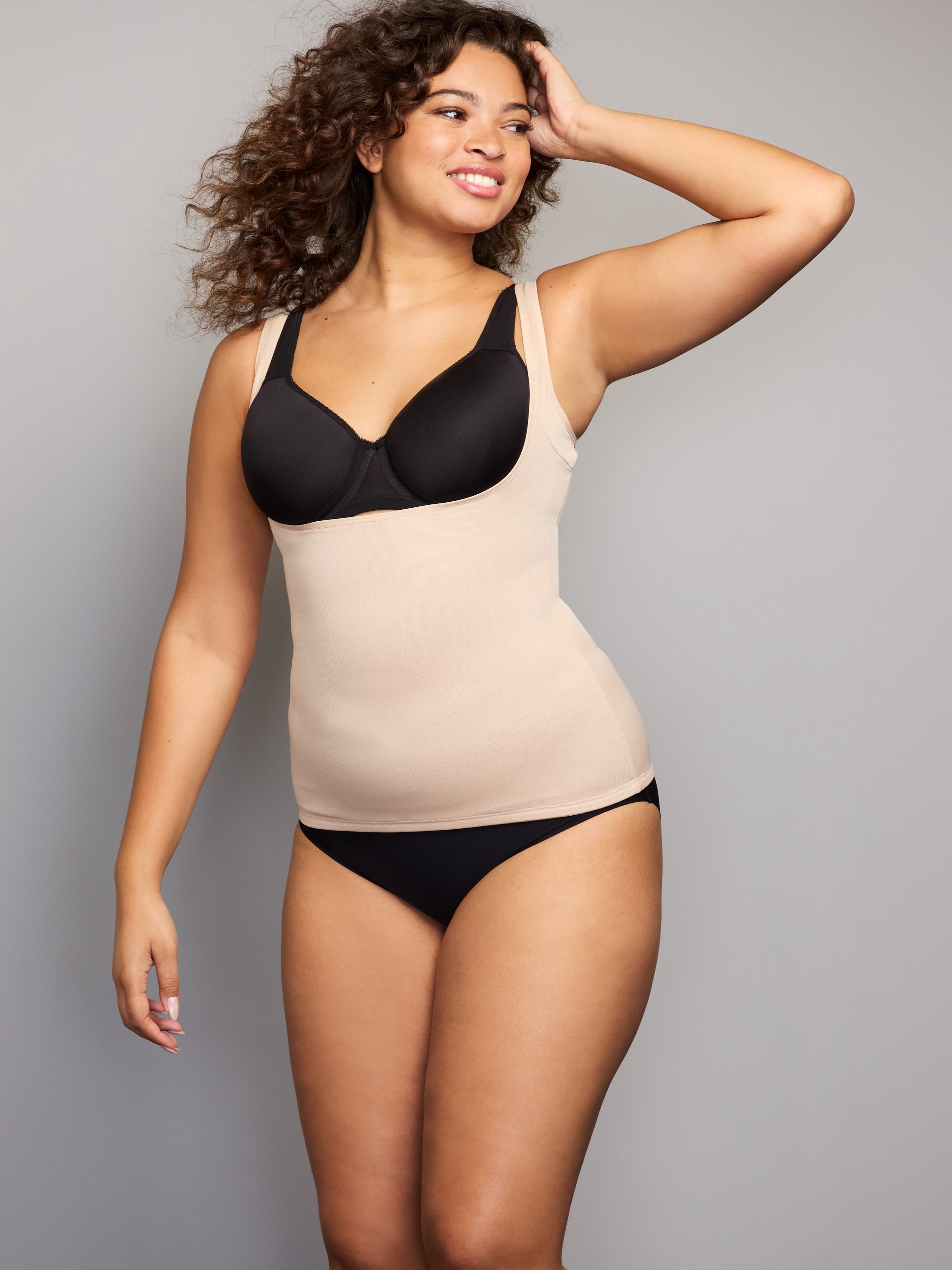Cupid Women's Extra Firm Control Open-Bust Shaping Torsette Camisole Shapewear