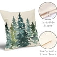 thumbnail image 3 of Watercolor Blue Green Tree Pillow Covers 18X18 Inch Set of 2 Nature Themed Christmas Decorative Pillow Cases Rustic Forest Pillowcase Home Decor for Living Room Couch Patio Sofa Porch Outdoor, 3 of 6