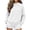 300#White, variant on Women Waffle Knit Sweatshirt Solid Crewneck Long Sleeve Casual Pullover Fall Top