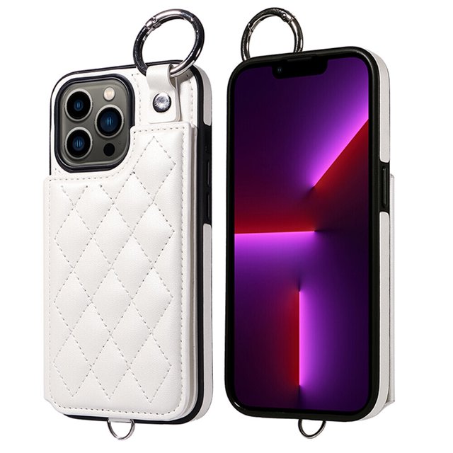 iPhone 13 PRO MAX Case ,Card Slots Leather Wrist Strap Phone Cover for iPhone 13 PRO MAX