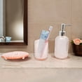 thumbnail image 4 of Unique Bargains 1 Set Durable Waves Bathroom Accessories Kit Pink Glass, 4 of 4
