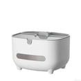 thumbnail image 1 of Tissue Box Organizer with Storage Plastic Gray Remote Control Holder for Living Room Desktop, 1 of 8
