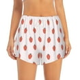 thumbnail image 2 of Rateoe Strawberry Printed 2 in 1 Women's Workout Shorts for Athletic Gym Running Shorts with Phone Pockets-Small, 2 of 7