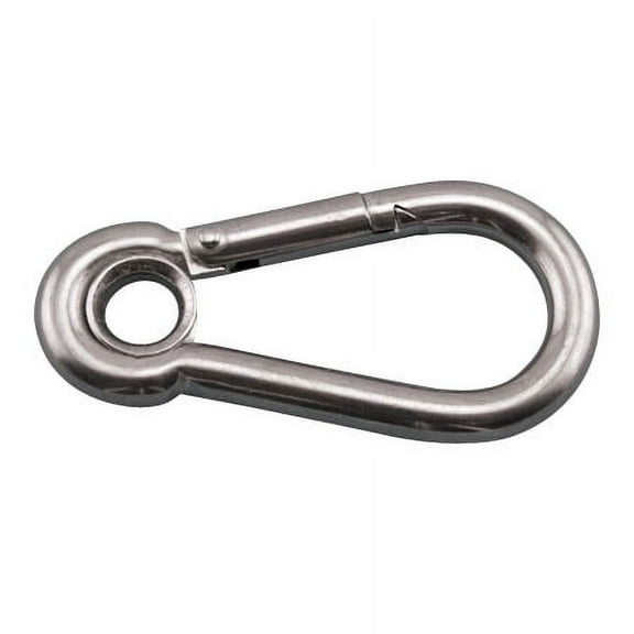 316 STAINLESS STEEL SPRING CLIP WITH EYE CARABINER 3/16" (S0121-0050)