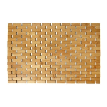 SlipX Solutions Bamboo Bath Mat |Off- white Wooden Bath & Shower Mat Creates Spa-Like Experience (Easy to Roll Up, Eco-Friendly, 24.75” x 16.5”)