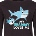 thumbnail image 4 of Inktastic My Grammy Loves Me with Cute Sharks Long Sleeve Youth T-Shirt, 4 of 5