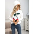 thumbnail image 6 of Womens Cute Chunky Knit Sweaters Trendy 3D Cherry Print Fall Winter Warm Crew Neck Knitted Pullover Tops White S, 6 of 10