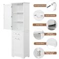 thumbnail image 3 of Gzxs 68.4"H Tall Storage Cabinet, Freestanding Bathroom Cabinet w/ Adjustable Shelves and 2 Drawers, Modern Kitchen Pantry Cupboard for Dining Living Room, White, 3 of 9