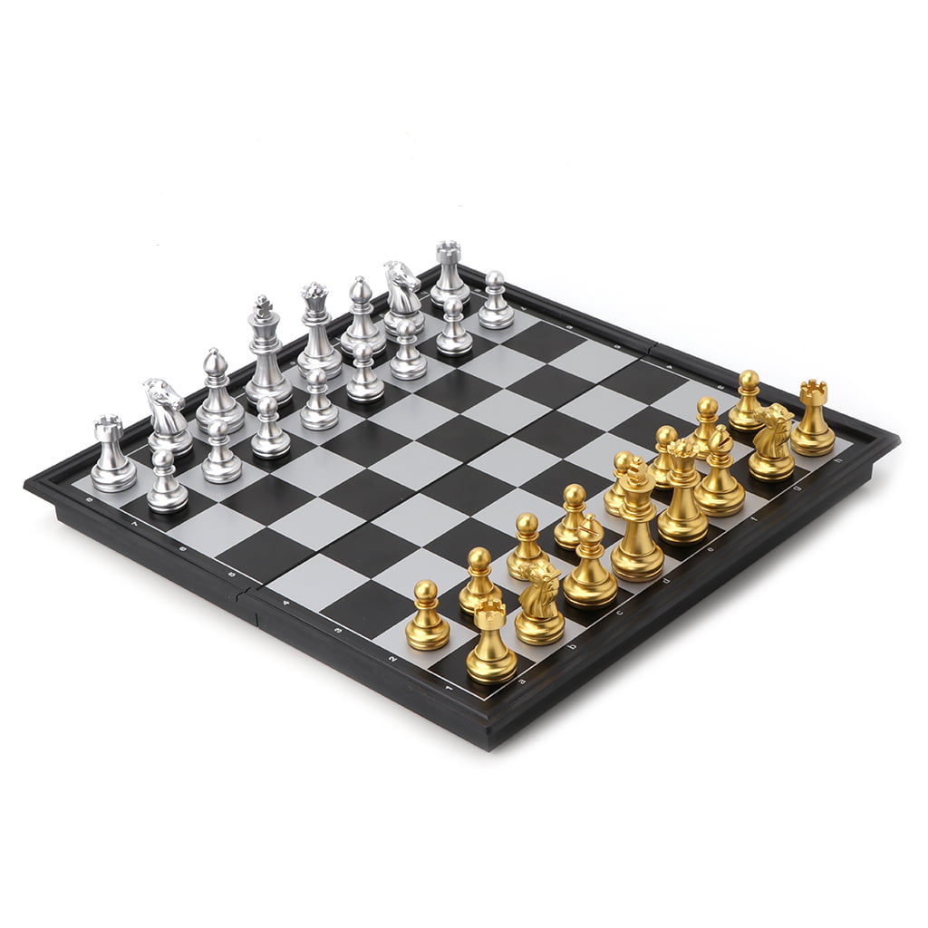 Details about   Chess Board set Folding Large GOLD and SILVER Magnetic Chessboard Gift Toy US 