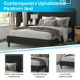 thumbnail image 4 of Flash Furniture Addison Charcoal Queen Fabric Upholstered Platform Bed - Headboard with Rounded Edges - No Box Spring or Foundation Needed, 4 of 11