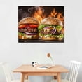thumbnail image 2 of Nawypu Cheeseburger Canvas Art Hamburger Print Sandwich Bar Decor Restaurant Decor Kitchen Decor Housewarmi Canvas Painting Posters And Prints Wall Art Pictures for Living Room Bedroom Decor, 2 of 4