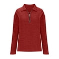thumbnail image 7 of Womens Half Zip Pullover T Shirts Quarter Zip Up Polo Sweatshirt 2026 Trendy Crewneck Long Sleeve Basic Collared Tops, 7 of 7