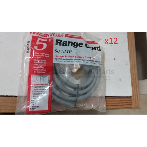 12 pack range cord 5 ft 3 wire 50 amp MAG502512PACK