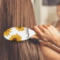 thumbnail image 3 of Boho Sunflower Aesthetic Hair Brush, Vintage Floral Detangling Paddle Brush with Rustic Yellow Bloom Design, 3 of 7