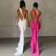thumbnail image 1 of Vestido de verano estilo europeo y americano sexy, sin espalda, plegable, ajustado, de color sólido, sin mangas y con temperamento, 1 of 5